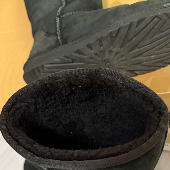 UGG Black Suede Classic  Tall Boots Size 7 - Picture 6 of 13